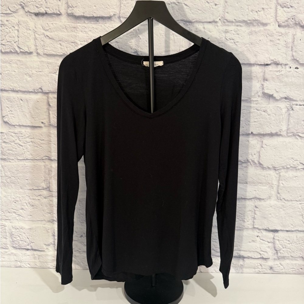 Elegant Soft Black Long Sleeve Women's Top S